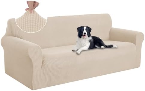 U-NICE HOME Oversized Stretch Couch Cover Slipcover, Beige