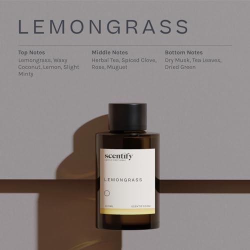 Scentify Lemongrass Tea Aroma Oil Refill for Diffusers, 100ml / 3.38 fl oz