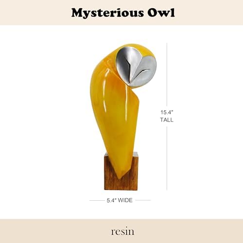 15 Inch Owl Statue, Resin Bookshelf Decor Figurine