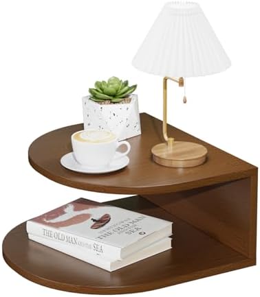 Bamboo Floating Nightstand with Storage Drawer and Modern Open Shelf Cubby，Bedroom, Living Room, Kitchen, Tool Room for use.