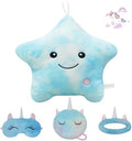 Throw Pillows for Couch Set Home Decor Living Room Sofa Chair Office New Year Birthday, Star Shape Decorative Pillows for Bed with Insert,Colorful Blue Throw Pillow Cute Cushion