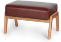 Foot Stool, Leatherette Wooden Step Stool, Modern Rectangle Ottoman Wide Vanity Stool with Cushion for Couch Living Room Bedroom Entryway, Brown