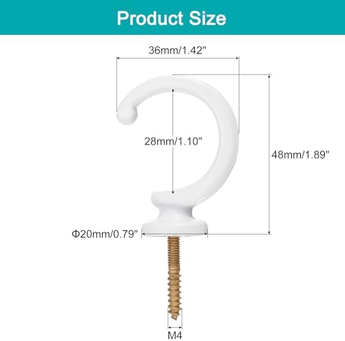 uxcell 2Pcs Curtain Holdback, Aluminum Alloy Wall Mounted Curtain Holders Drapery Tieback Hooks for Living Room Bedroom Office (White)
