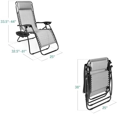 Best Choice Products Zero Gravity Chair Recliner, Ice Gray