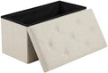 DUMOS 30 Inch Foldable Storage Ottoman Bench, Large Ottoman with Storage