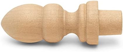 Small Wood Finials, 2-7/16 inch Wooden Finials for Crafting, DIY Dcor, and Wooden Finial Crafts, Pack of 50, by Woodpeckers