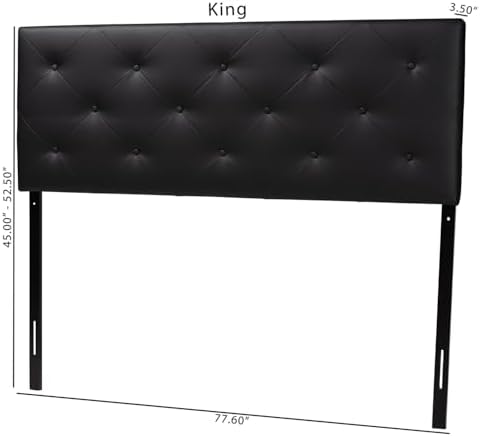 Baxton Studio Baltimore Modern and Contemporary King Black Faux Leather Upholstered Headboard
