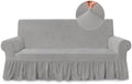 Light Grey Couch Covers for Sofa Cover Universal Slipcovers with Skirt