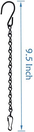 YINGFENG 10 Pack 9.5 Inch Black Hanging Chains, Garden Plant Hangers for Hanging Bird Feeders, Billboards, Chalkboards, Basket, Planters, Lanterns, Wind Chimes and Decorative Ornaments Etc.