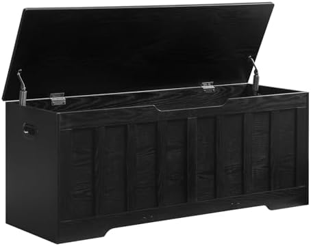 VANKILEY 47.2" Storage Chest Extra Large, Storage Bench(Black)