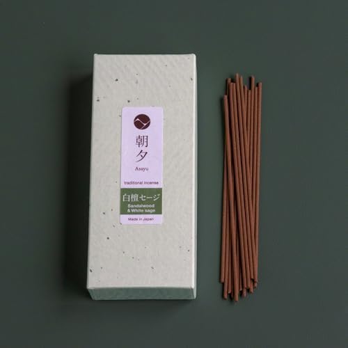 Asayu Japan Sandalwood and White Sage Incense Sticks, Traditional, 40g