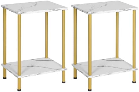 HOOBRO End Tables Set of 2, Small Side Tables, Nightstands for Small Spaces