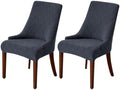 MIFXIN Wingback Side Chair Covers Dining Chair Slipcover Jacquard Stretch Sloping Armchair Protector Arm Chair Seat Cover for Dining Room Living Room Banquet Home Decor (Dark Grey, 2 Pcs)