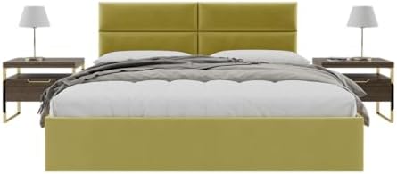 Vänt Wall Mounted Headboard Panels, King/Twin, Velvet Olive Moss