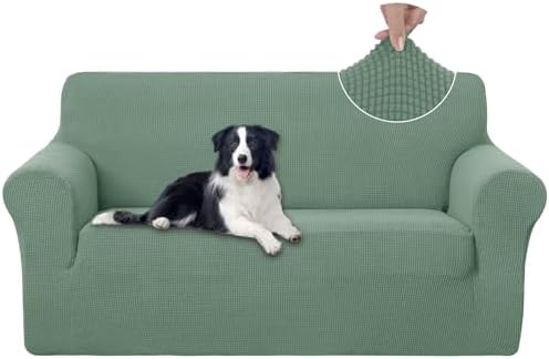 U-NICE HOME Oversized Stretch Loveseat Couch Cover, Cyan