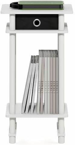 Furinno Turn-N-Tube 3-Tier Toolless Side Table, End Table, White