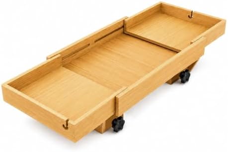 MinBoo Expandable Bamboo Bedside Shelf – Sliding Clip-On Nightstand for Bunk Beds (Fits up to 2.36" Rails), Space-Saving Floating Bed Tray with Cable Slots and Hanging Hooks (Natural Wood)