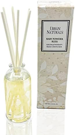Urban Naturals Reed Diffuser Set, Baby Powder Bliss - Bathroom Shelf Décor