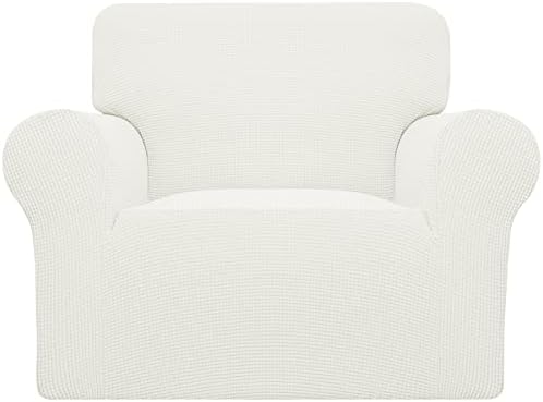 Easy-Going Stretch Oversized Chair Slipcover with Arm Washable Cream