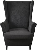 2 Piece Wingback Chair Cover Stretch Jacquard Wing Back Chair Slipcover with Armrest Washable Furniture Protector for Armchair Living Room Bedroom