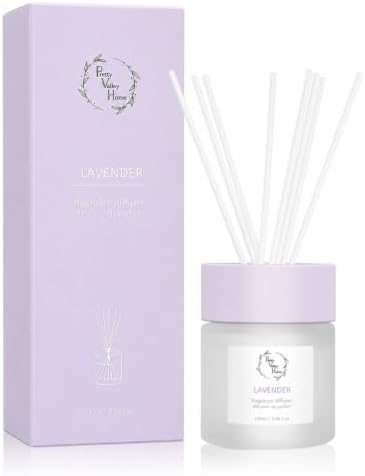Reed Diffuser for Home, Orelune Lavender Diffuser 100ml/ 3.38fl oz, Reed Diffuser Set Home Fragrance Flower Scent Diffuser for Bathroom Shelf Decor
