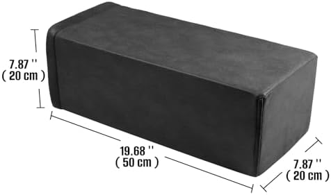 2 Pack Couch Arm Rest Pillow, 8''x8''x20'' Faux Leather Waterproof Cover, High Density Foam Armrest Cushion, Removable & Washable Elbow Support for Sofa, Bed, and Armchair (Black)