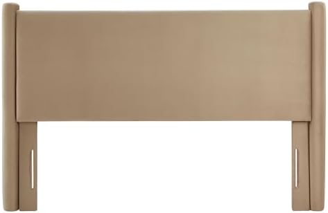 Modway Rael Full Upholstered Headboard with Pillars in Taupe – Velvet Headboard – Stain-Resistant Performance Velvet Headboard for Full Size Beds