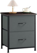 Somdot Night Stand with 2 Drawer, Small Nightstand End Table, Bedside Table