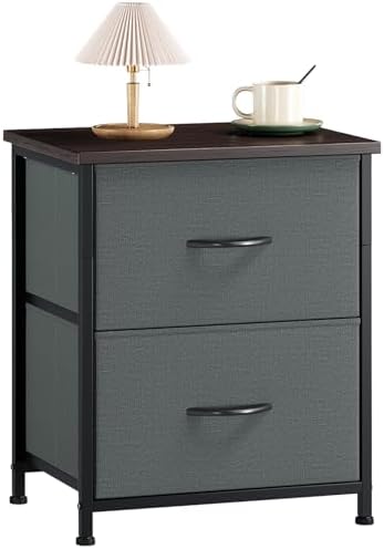 Somdot Night Stand with 2 Drawer, Small Nightstand End Table, Bedside Table
