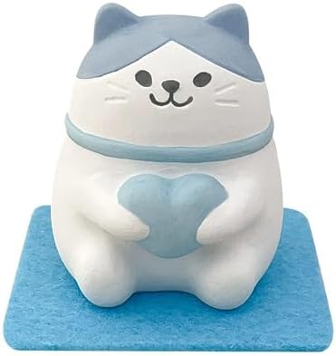 Stone Diffuser Cute Lucky Cat Passive Diffuser for Essential Oil, Non-Electric (Blue)