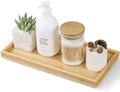 ALELION 11.7" Bamboo Bathroom Vanity Tray for Counter, Wooden Soap Dispenser Tray for Kitchen Sink, Toilet Tank Tray, Perfume Makeup Jewelry Catchall Organizer