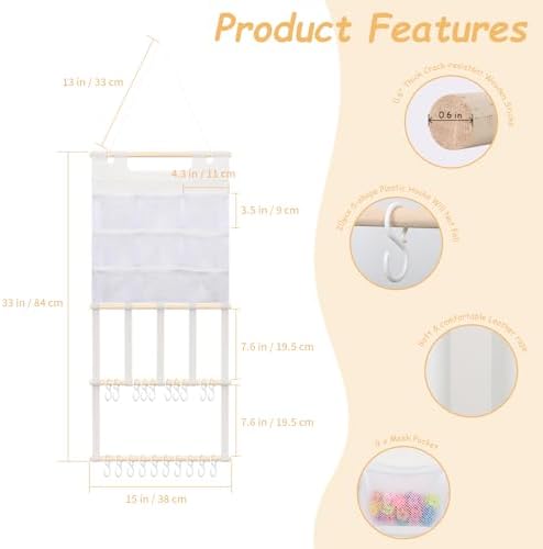 Munzong Leather Headband Holder, Bows Organizer for Girls Wall Hanging