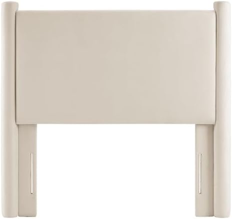 Modway Rael Twin Upholstered Headboard with Pillars in Alabaster – Velvet Headboard – Stain-Resistant Performance Velvet Headboard for Twin Beds