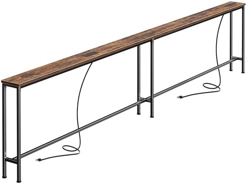 SUPERJARE 106.3 Inch Sofa Table with 2 Power Outlets and USB-C Ports