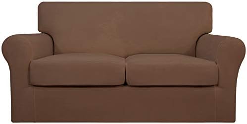 Easy-Going 3 Pieces Stretch Loveseat Couch Cover for 2 Cushion Washable