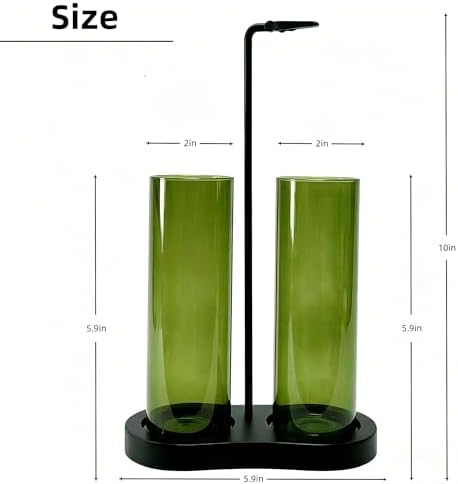 Green Glass Incense Holder, Colorful Incense Sticks Burner Holder with Storage,Hang Upside Down Incense Holder for Sticks with Glass Ash Catcher for Meditation Yoga Spa Room Decor (Green)