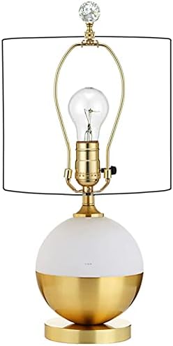 Crystal Lamp Finial Cap – Handmade Ball Shaped Clear Crackle Glass, Polished Brass Finish Base
