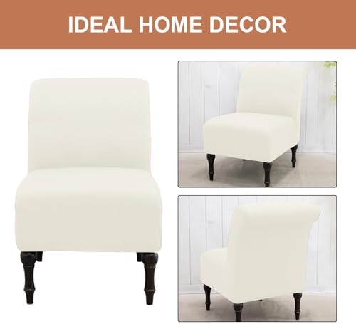 Eco-Ancheng Armless Chair Slipcover Removable Armless Accent Chairs Covers Washable Armless Slipper Chair Slipcover Printed Armless Chair Furniture Protector Covers for Living Dining Room Hotel