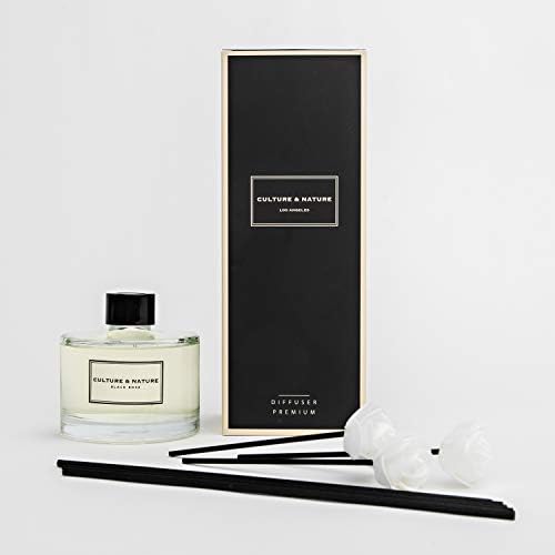 CULTURE & NATURE Reed Diffuser Set 6.7oz (200ml) Black Rose Scented Diffuser with Sticks Home Fragrance Reed Diffuser for Bathroom Shelf Decor