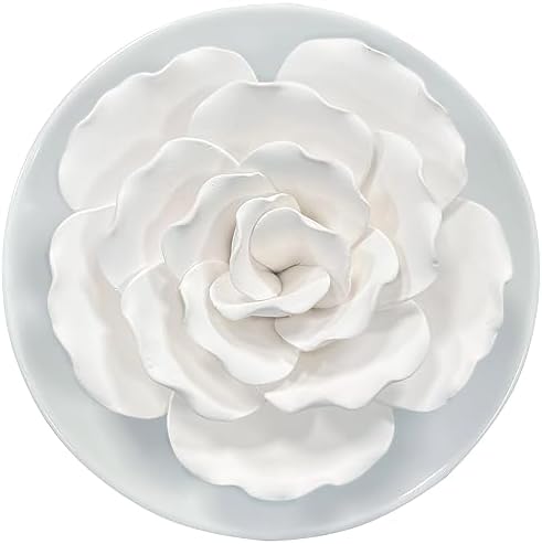 Passive Diffuser for Essential Oil-Ceramic Diffuser Non Electric Oil Diffusers for Small Mini Room, Desk Decorative, Bathroom (White Hibiscus)