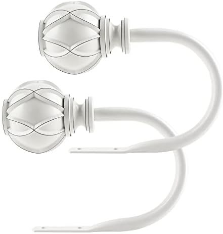 KAMANINA Decorative Curtain Drapery Holdbacks, Wall Mounted, 2 Pack White