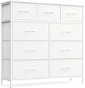 SONGMICS Dresser for Bedroom, Wide Dresser with 9 Fabric Drawers