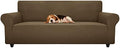 ZNSAYOTX Stretch Oversized Couch Cover Universal Sofa Covers for Living Room Dogs Pet Furniture Protector Spandex Extra Large Sofa Slipcovers with Anti Slip Foam Sticks (Brown, XL Sofa)