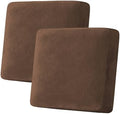 H.VERSAILTEX Velvet Stretch Couch Cushion Cover Plush Cushion Slipcover for Chair Loveseat Sofa Cushion Furniture Protector Seat Cushion Sofa Cover (2 Piece Large Sofa Cushion Covers, Caramel Cafe)