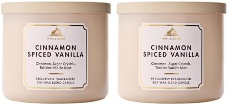 Bath & Body Works 3-Wick Candle, Cinnamon Spiced Vanilla Scent, 2 Pack