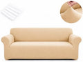 Sofa Cover Stretch Soft Washable with Non-Slip Foam Elastic Bottom