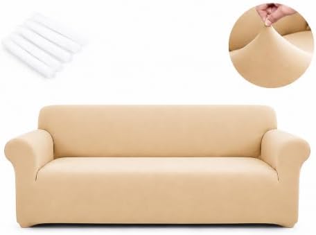Sofa Cover Stretch Soft Washable with Non-Slip Foam Elastic Bottom
