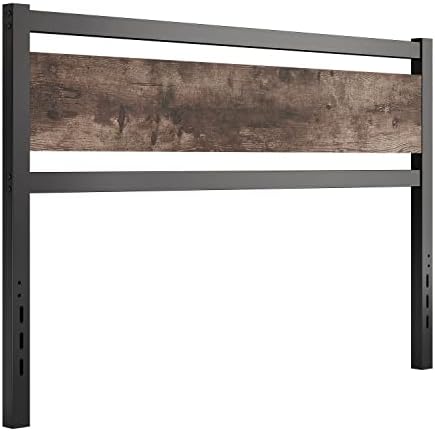 Headboard Only Wooden Headboard with Metal Slats Rustic Headboard, King