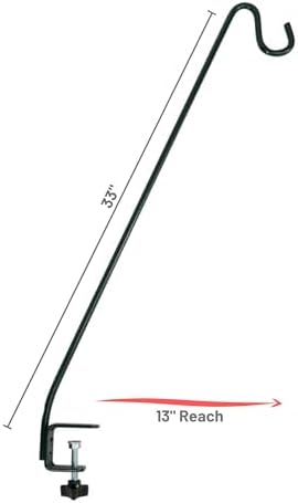 More Birds Deck Hook, 13in Steel Bird Feeder Hanger for Outdoors