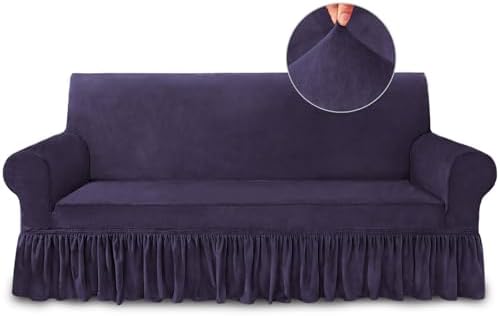 NICEEC Purple Couch Covers for Sofa Cover Universal Slipcovers with Skirt
